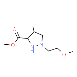 ChemSpider 2D Image | Methyl 4-iodo-1-(2-methoxyethyl)-3-pyrazolidinecarboxylate | C8H15IN2O3