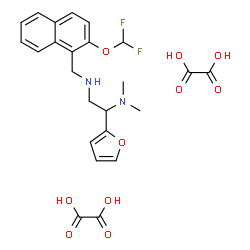 ChemSpider 2D Image | N~2~-{[2-(Difluoromethoxy)-1-naphthyl]methyl}-1-(2-furyl)-N~1~,N~1~-dimethyl-1,2-ethanediamine ethanedioate (1:2) | C24H26F2N2O10