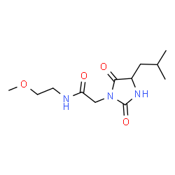 ChemSpider 2D Image | 2-(4-Isobutyl-2,5-dioxo-1-imidazolidinyl)-N-(2-methoxyethyl)acetamide | C12H21N3O4