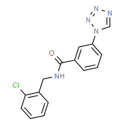 ChemSpider 2D Image | N-(2-Chlorobenzyl)-3-(1H-tetrazol-1-yl)benzamide | C15H12ClN5O