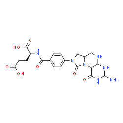 ChemSpider 2D Image | N-[4-(3-Amino-1,9-dioxodecahydroimidazo[1,5-f]pteridin-8(9H)-yl)benzoyl]-L-glutamic acid | C20H25N7O7