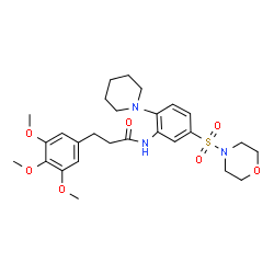 ChemSpider 2D Image | N-[5-(4-Morpholinylsulfonyl)-2-(1-piperidinyl)phenyl]-3-(3,4,5-trimethoxyphenyl)propanamide | C27H37N3O7S
