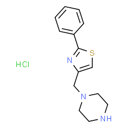 ChemSpider 2D Image | 1-[(2-phenyl-1,3-thiazol-4-yl)methyl]piperazine hydrochloride | C14H18ClN3S