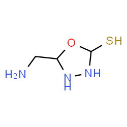 ChemSpider 2D Image | 5-(Aminomethyl)-1,3,4-oxadiazolidine-2-thiol | C3H9N3OS