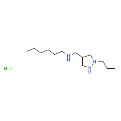 ChemSpider 2D Image | N-[(1-Propyl-4-pyrazolidinyl)methyl]-1-hexanamine hydrochloride (1:1) | C13H30ClN3