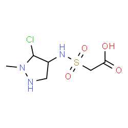 ChemSpider 2D Image | [(5-Chloro-1-methyl-4-pyrazolidinyl)sulfamoyl]acetic acid | C6H12ClN3O4S