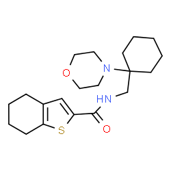 ChemSpider 2D Image | N-{[1-(4-Morpholinyl)cyclohexyl]methyl}-4,5,6,7-tetrahydro-1-benzothiophene-2-carboxamide | C20H30N2O2S