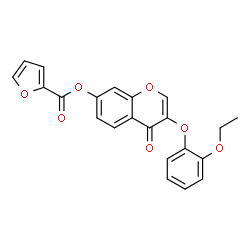 ChemSpider 2D Image | 3-(2-Ethoxyphenoxy)-4-oxo-4H-chromen-7-yl 2-furoate | C22H16O7