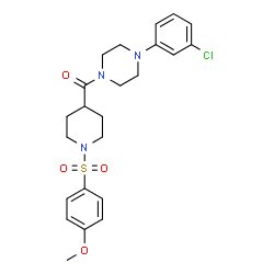 ChemSpider 2D Image | [4-(3-Chlorophenyl)-1-piperazinyl]{1-[(4-methoxyphenyl)sulfonyl]-4-piperidinyl}methanone | C23H28ClN3O4S