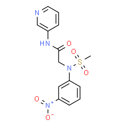 ChemSpider 2D Image | N~2~-(Methylsulfonyl)-N~2~-(3-nitrophenyl)-N-3-pyridinylglycinamide | C14H14N4O5S