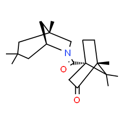 ChemSpider 2D Image | (1R,4S)-1,7,7-Trimethyl-4-{[(1R,5S)-1,3,3-trimethyl-6-azabicyclo[3.2.1]oct-6-yl]carbonyl}bicyclo[2.2.1]heptan-2-one | C21H33NO2