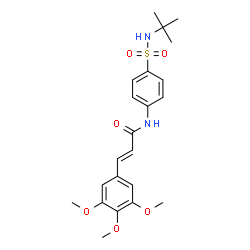 ChemSpider 2D Image | (2E)-N-[4-(tert-Butylsulfamoyl)phenyl]-3-(3,4,5-trimethoxyphenyl)acrylamide | C22H28N2O6S
