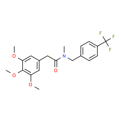 ChemSpider 2D Image | N-Methyl-N-[4-(trifluoromethyl)benzyl]-2-(3,4,5-trimethoxyphenyl)acetamide | C20H22F3NO4