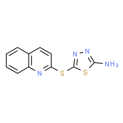 ChemSpider 2D Image | 5-(2-Quinolinylsulfanyl)-1,3,4-thiadiazol-2-amine | C11H8N4S2