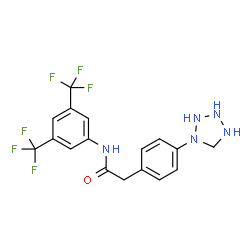 ChemSpider 2D Image | N-[3,5-Bis(trifluoromethyl)phenyl]-2-[4-(1-tetrazolidinyl)phenyl]acetamide | C17H15F6N5O