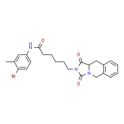ChemSpider 2D Image | N-(4-Bromo-3-methylphenyl)-6-(1,3-dioxo-1,5,10,10a-tetrahydroimidazo[1,5-b]isoquinolin-2(3H)-yl)hexanamide | C24H26BrN3O3