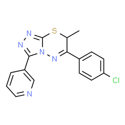 ChemSpider 2D Image | 6-(4-Chlorophenyl)-7-methyl-3-(3-pyridinyl)-7H-[1,2,4]triazolo[3,4-b][1,3,4]thiadiazine | C16H12ClN5S