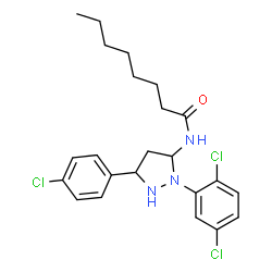 ChemSpider 2D Image | N-[5-(4-Chlorophenyl)-2-(2,5-dichlorophenyl)-3-pyrazolidinyl]octanamide | C23H28Cl3N3O