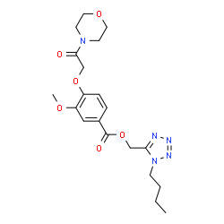 ChemSpider 2D Image | (1-Butyl-1H-tetrazol-5-yl)methyl 3-methoxy-4-[2-(4-morpholinyl)-2-oxoethoxy]benzoate | C20H27N5O6