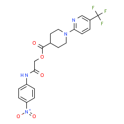 ChemSpider 2D Image | 2-[(4-Nitrophenyl)amino]-2-oxoethyl 1-[5-(trifluoromethyl)-2-pyridinyl]-4-piperidinecarboxylate | C20H19F3N4O5