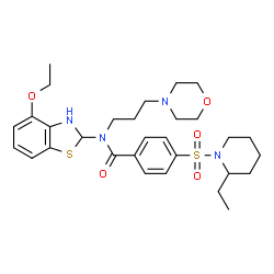 ChemSpider 2D Image | N-(4-Ethoxy-2,3-dihydro-1,3-benzothiazol-2-yl)-4-[(2-ethyl-1-piperidinyl)sulfonyl]-N-[3-(4-morpholinyl)propyl]benzamide | C30H42N4O5S2