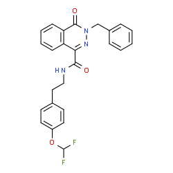 ChemSpider 2D Image | 3-Benzyl-N-{2-[4-(difluoromethoxy)phenyl]ethyl}-4-oxo-3,4-dihydro-1-phthalazinecarboxamide | C25H21F2N3O3