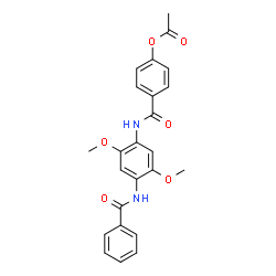ChemSpider 2D Image | 4-{[4-(Benzoylamino)-2,5-dimethoxyphenyl]carbamoyl}phenyl acetate | C24H22N2O6