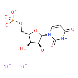 ChemSpider 2D Image | Disodium 1-(5-O-phosphonato-beta-L-ribofuranosyl)-2,4(1H,3H)-pyrimidinedione | C9H11N2Na2O9P