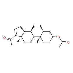 ChemSpider 2D Image | (3alpha,5beta,8alpha,9beta,10alpha,13alpha,14beta)-20-Oxopregn-16-en-3-yl acetate | C23H34O3