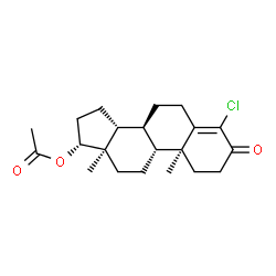 ChemSpider 2D Image | (8alpha,9beta,10alpha,13alpha,14beta,17alpha)-4-Chloro-3-oxoandrost-4-en-17-yl acetate | C21H29ClO3