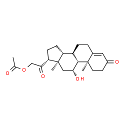 ChemSpider 2D Image | (8alpha,9beta,10alpha,11alpha,13alpha,14beta,17alpha)-11-Hydroxy-3,20-dioxopregn-4-en-21-yl acetate | C23H32O5