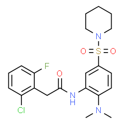ChemSpider 2D Image | 2-(2-Chloro-6-fluorophenyl)-N-[2-(dimethylamino)-5-(1-piperidinylsulfonyl)phenyl]acetamide | C21H25ClFN3O3S