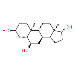 ChemSpider 2D Image | (3alpha,5beta,6beta,8alpha,9beta,10alpha,13alpha,14beta,17alpha)-Androstane-3,6,17-triol | C19H32O3