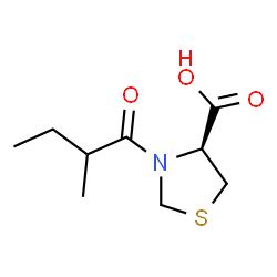 ChemSpider 2D Image | (4S)-3-(2-Methylbutanoyl)-1,3-thiazolidine-4-carboxylic acid | C9H15NO3S