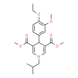 ChemSpider 2D Image | Dimethyl 4-(4-ethoxy-3-methoxyphenyl)-1-isobutyl-1,4-dihydro-3,5-pyridinedicarboxylate | C22H29NO6