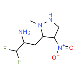 ChemSpider 2D Image | 1,1-Difluoro-3-(2-methyl-4-nitro-3-pyrazolidinyl)-2-propanamine | C7H14F2N4O2