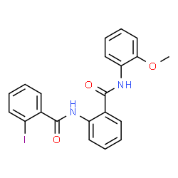 ChemSpider 2D Image | 2-Iodo-N-{2-[(2-methoxyphenyl)carbamoyl]phenyl}benzamide | C21H17IN2O3
