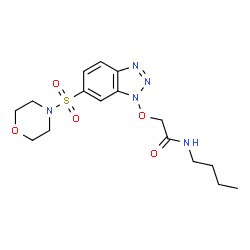 ChemSpider 2D Image | N-Butyl-2-{[6-(4-morpholinylsulfonyl)-1H-benzotriazol-1-yl]oxy}acetamide | C16H23N5O5S