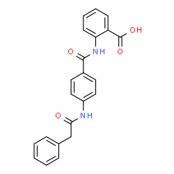ChemSpider 2D Image | 2-({4-[(Phenylacetyl)amino]benzoyl}amino)benzoic acid | C22H18N2O4