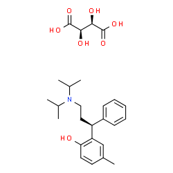 ChemSpider 2D Image | (2R,3R)-2,3-Dihydroxysuccinic acid - 2-[(1S)-3-(diisopropylamino)-1-phenylpropyl]-4-methylphenol (1:1) | C26H37NO7