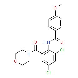 ChemSpider 2D Image | N-[2,4-Dichloro-6-(4-morpholinylcarbonyl)phenyl]-4-methoxybenzamide | C19H18Cl2N2O4