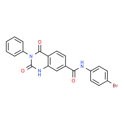 ChemSpider 2D Image | N-(4-Bromophenyl)-2,4-dioxo-3-phenyl-1,2,3,4-tetrahydro-7-quinazolinecarboxamide | C21H14BrN3O3