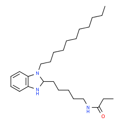 ChemSpider 2D Image | N-[5-(1-Undecyl-2,3-dihydro-1H-benzimidazol-2-yl)pentyl]propanamide | C26H45N3O