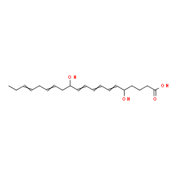 ChemSpider 2D Image | 5,12-Dihydroxy-6,8,10,14,17-icosapentaenoic acid | C20H30O4