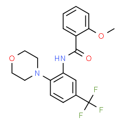 ChemSpider 2D Image | 2-Methoxy-N-[2-(4-morpholinyl)-5-(trifluoromethyl)phenyl]benzamide | C19H19F3N2O3