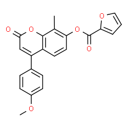 ChemSpider 2D Image | 4-(4-Methoxyphenyl)-8-methyl-2-oxo-2H-chromen-7-yl 2-furoate | C22H16O6