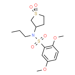 ChemSpider 2D Image | N-(1,1-Dioxidotetrahydro-3-thiophenyl)-2,5-dimethoxy-N-propylbenzenesulfonamide | C15H23NO6S2