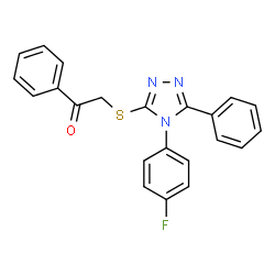 ChemSpider 2D Image | 2-{[4-(4-Fluorophenyl)-5-phenyl-4H-1,2,4-triazol-3-yl]sulfanyl}-1-phenylethanone | C22H16FN3OS