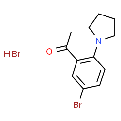 ChemSpider 2D Image | 1-[5-Bromo-2-(1-pyrrolidinyl)phenyl]ethanone hydrobromide (1:1) | C12H15Br2NO