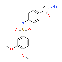 ChemSpider 2D Image | 3,4-Dimethoxy-N-(4-sulfamoylphenyl)benzenesulfonamide | C14H16N2O6S2
